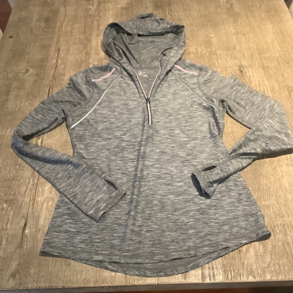 NWOT - Z by Zella Velocity Half-Zip Activewear Hoodie, Heather Gray